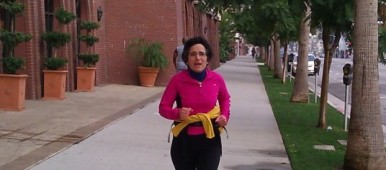 Brenda Avadian training for the LA Marathon in SANDALS