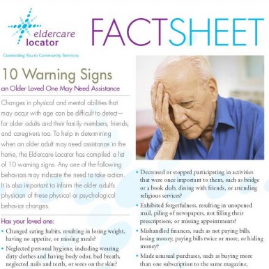 10 Warning Signs that an elder may need help