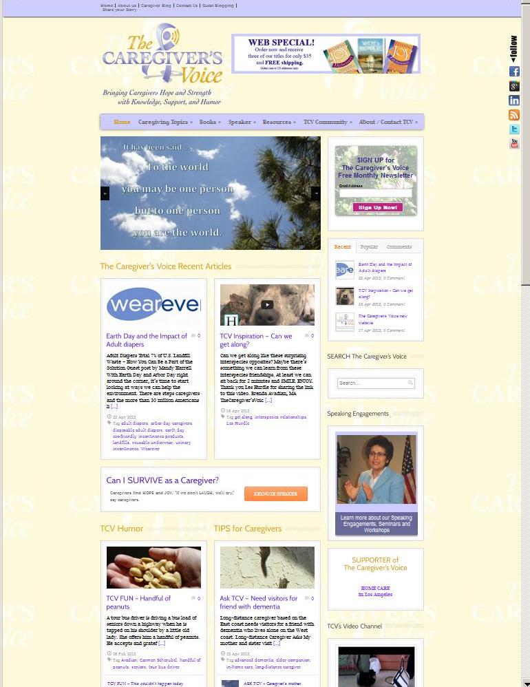 The Caregiver's Voice newly designed website