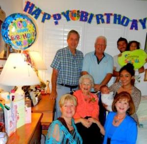 Claire Abel celebrates her mom's 105th birthday with 4 generations