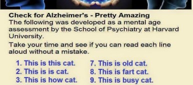 The Caregiver's Voice Humor - This is a CAT Mental Age test