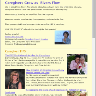 The Caregiver's Voice Newsletter April 2016