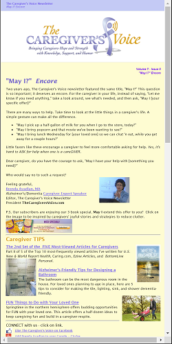 The Caregiver's Voice Newsletter May 2016 - "May I?"