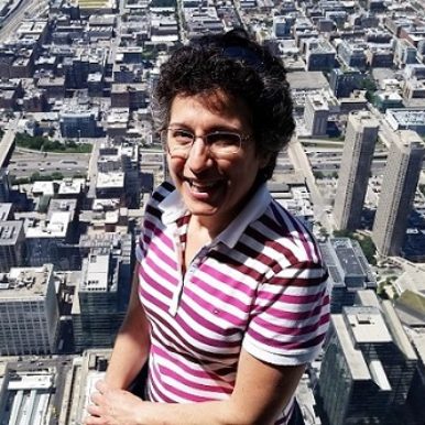 Chicago Sky Deck Brenda Avadian standing on ledge