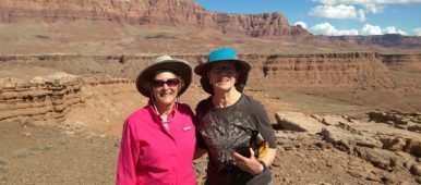 Road Scholar Sue Olsen in pink Arizona 2016-04-12