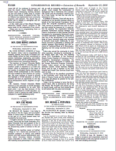 Page from Congressional Record featuring Michael Ellenbogen's remarks re Alzheimer's