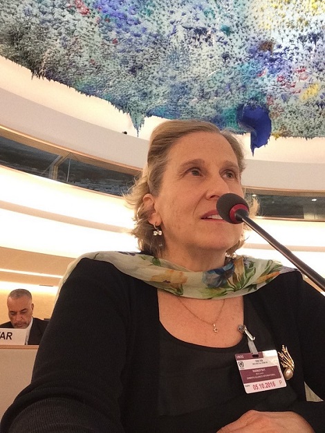 Mary Radnofsky speaking at UN Geneva