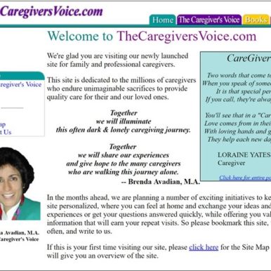 The Caregivers Voice Homepage 2002 Nov 25