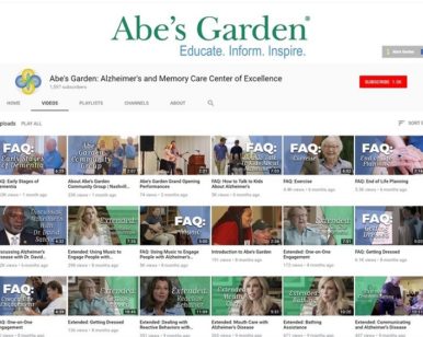 Abe's Garden YouTube Page to help caregivers for people with dementia