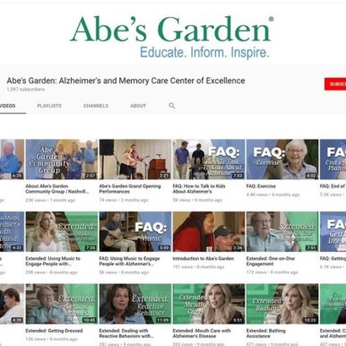 Abe's Garden YouTube Page to help caregivers for people with dementia