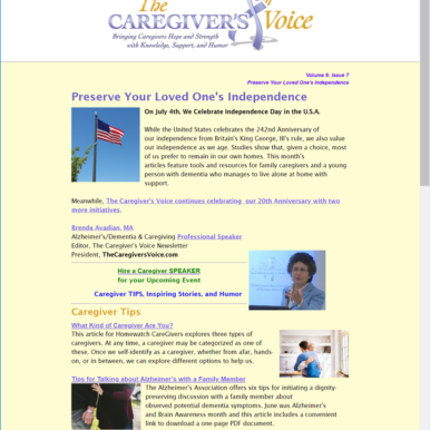 The Caregiver's Voice Newsletter July 2018