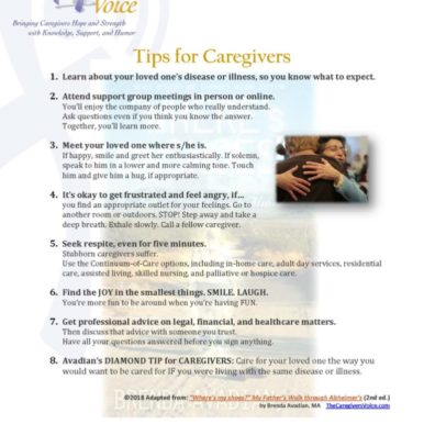 Updated Caregiver TIPS - Avadian The Caregiver's Voice