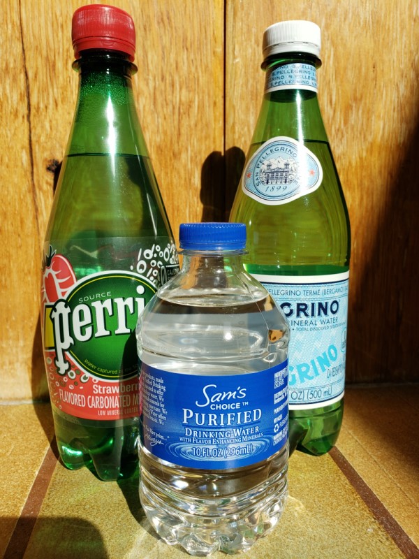 Assorted water bottles