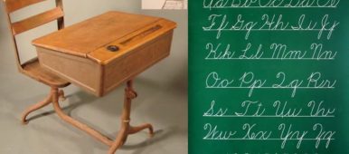 Here Today, Gone Tomorrow video - old school desk and cursive handwriting