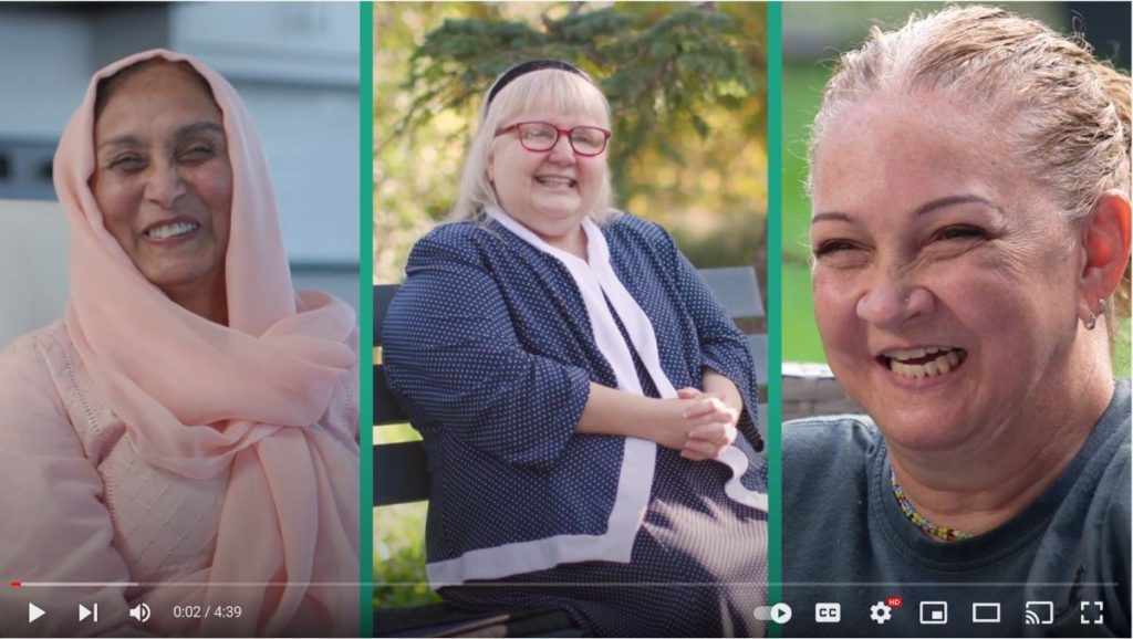 Faces of Dementia video - screenshot of 3 of the participants - click for video