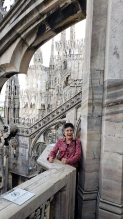 Brenda Avadian on the roof Duomo Cathedral Milan Italy