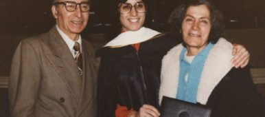 Brenda Avadian at her graduation with her proud parents