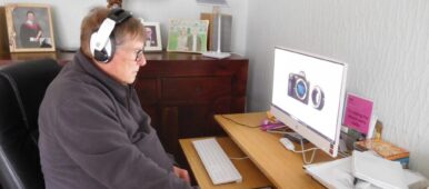 James McKillop at computer