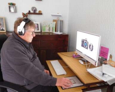 James McKillop at computer