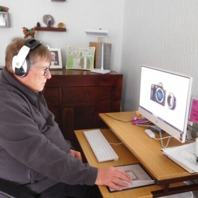 James McKillop at computer