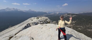 Brenda Avadian on top of Lembert Dome in Yosemite
